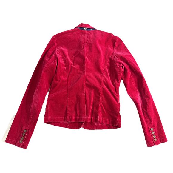American Eagle Outfitters Women’s Red Corduroy Blazer Jacket Size S Stretch - Picture 9 of 9